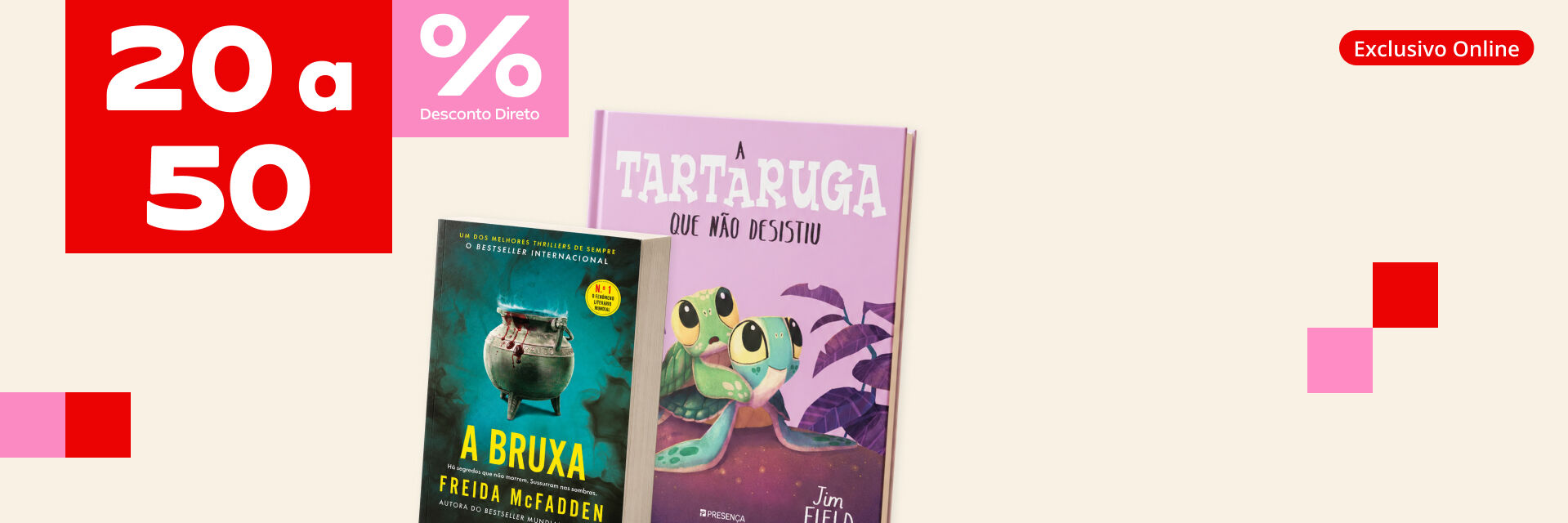 20 a 50% em todos os livros. De 23 a 25/10. Exclusivo Oline