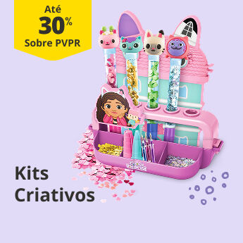 At&eacute; 30% sobre PVPR em Kits Criativos