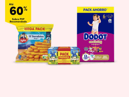 Até 60% sobre PVP Recomendado em formatos poupança