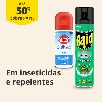 At&eacute; 50% PVPR em Inseticidas e Repelentes
