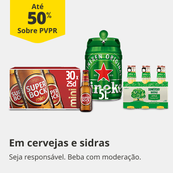 At&eacute; 50% PVPR em Cervejas e Sidras
