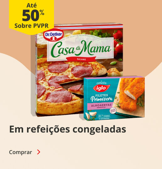 At&eacute; 50% em Refei&ccedil;&otilde;es Congeladas