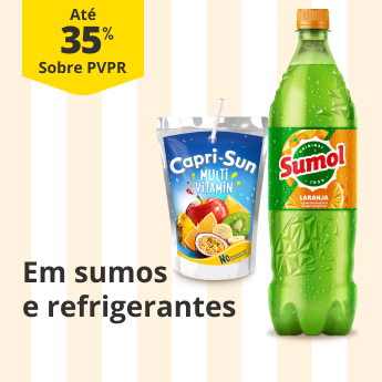At&eacute; 35% PVPR em Sumos e refrigerantes