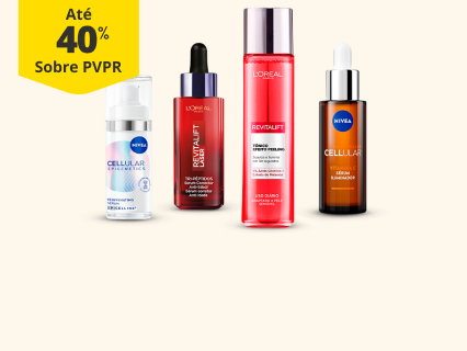 Até 40% sobre PVPR em serúns e tónicos