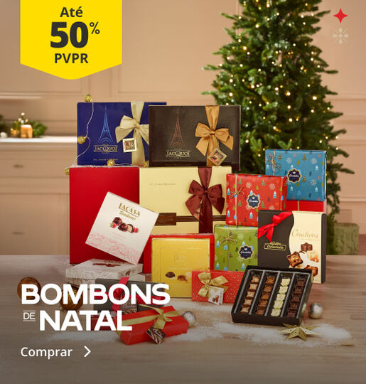 Até 50% PVPR em Bombons de Natal