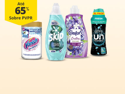 At&eacute; 65% PVPR em Limpeza da Roupa