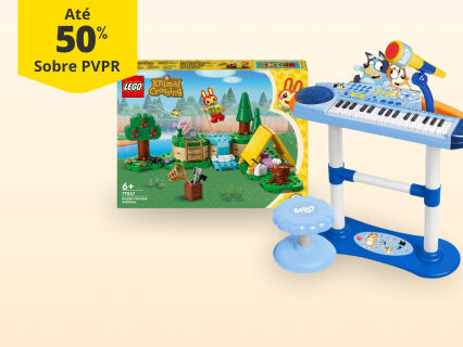 At&eacute; 50% sobre pvpr sobre centenas de brinquedos