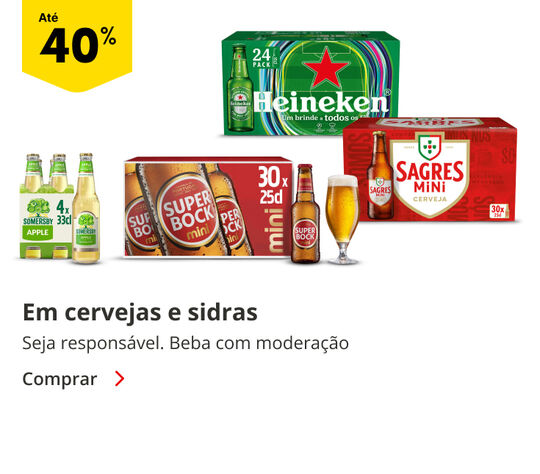 Até 40% em Cervejas e Sidras