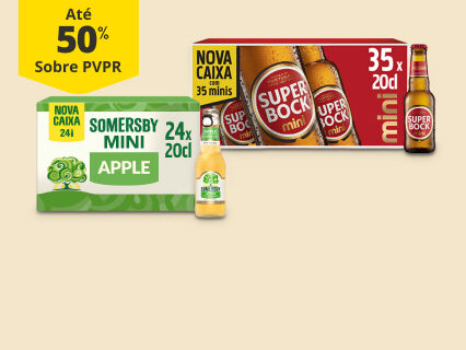 Até 50% PVPR em Cervejas e Sidras