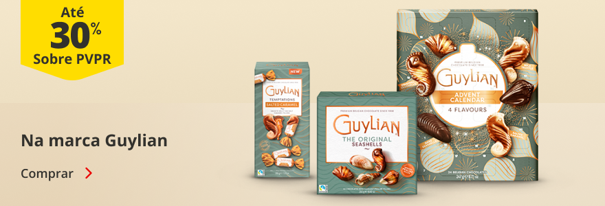 Até 30%PVPR na marca Guylian