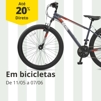 At&eacute; 20% Desconto Direto em bicicletas. De 11/05 a 7/06
