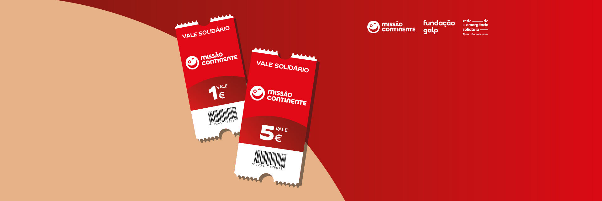 Vales Miss&atilde;o Continente: Cada euro doado vale o dobro.