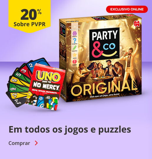 20% em jogos e puzzles