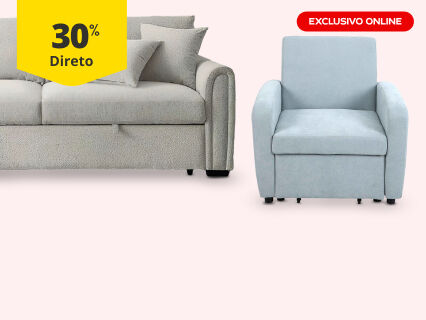 30% Desconto Direto em sof&aacute;s. Exclusivo Online