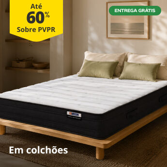 At&eacute; 60% sobre PVPR em colch&otilde;es