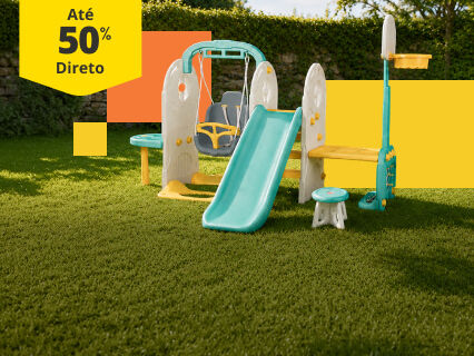At&eacute; 50% Desconto Direto em ve&iacute;culos e brinquedos de exterior