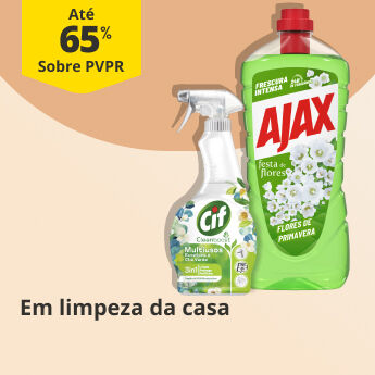 At&eacute; 65% PVPR em Limpeza da casa