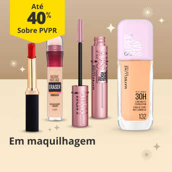 At&eacute; 40% em Maquilhagem