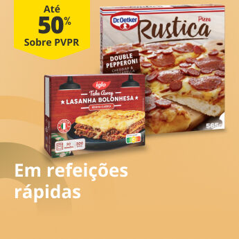 At&eacute; 50% PVPR em Refei&ccedil;&otilde;es R&aacute;pidas 