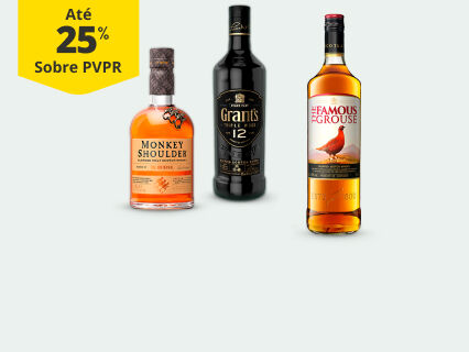 At&eacute; 25% PVPR em Whiskies