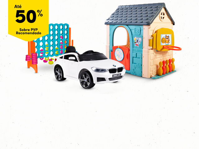Até 50% PVPR em brinquedos de exterior