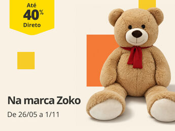At&eacute; 40% DD na marca Zoko