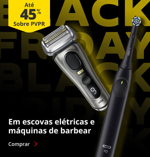 Até 45% PVPR em escovas elétricas e máquinas de barbear