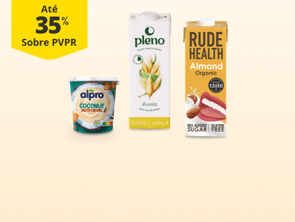 At&eacute; 35% PVPR em Bebidas Vegetais e Vegegurtes