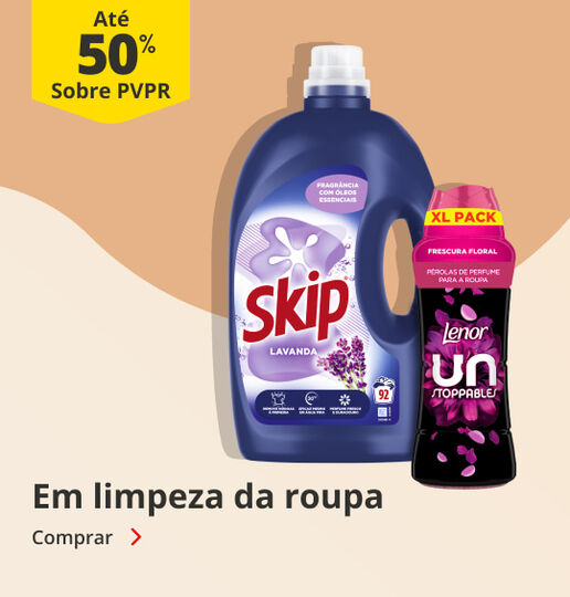 At&eacute; 50% PVPR em Limpeza da Roupa