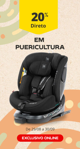 20% Desconto Direto em puericultura. De 29/08 a 30/09