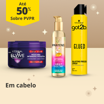 At&eacute; 50% em produtos para o cabelo