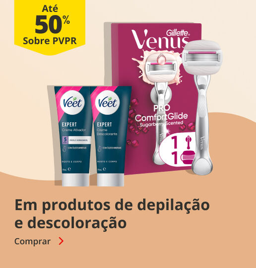 At&eacute; 50% PVPR em produtos de depila&ccedil;&atilde;o e descolora&ccedil;&atilde;o