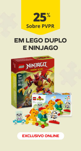 25% PVPR em LEGO Duplo e Ninjago. Exclusivo Online