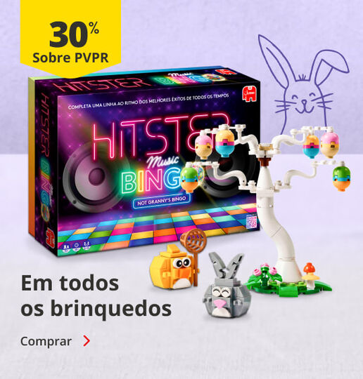 30% PVPR em todos os brinquedos e jogos