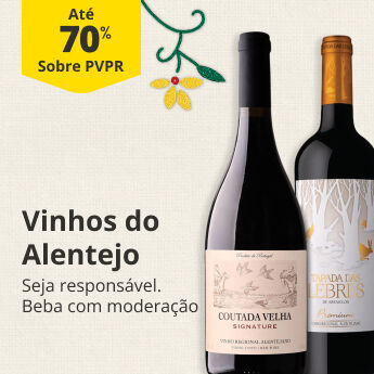At&eacute; 70% PVPR Vinhos da Regi&atilde;o do Alentejo