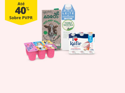At&eacute; 40% PVPR em leites e iogurtes