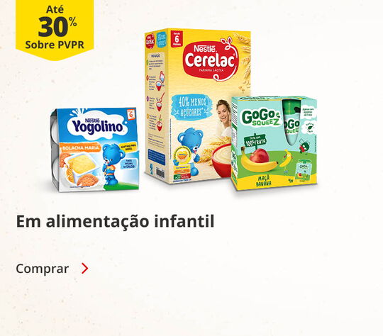 Até 50% sobre PVP Recomendado em Alimentação Infantil. Comprar  Até 50% sobre PVP Recomendado em Alimentação Infantil. Comprar