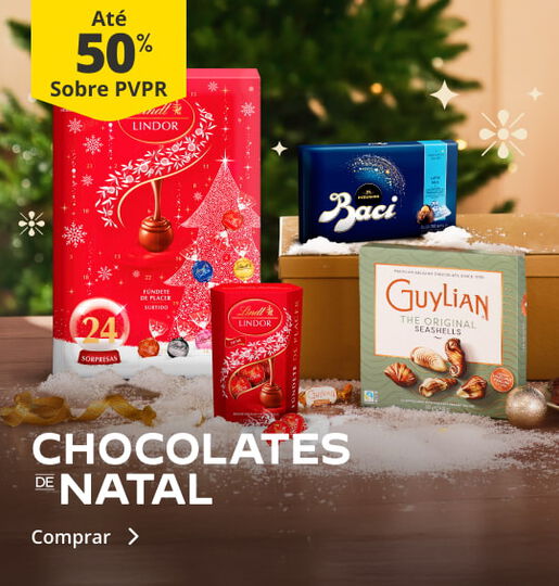 Até 50% PVPR em Chocolates de Natal