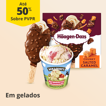 At&eacute; 50% sobre PVP Recomendado em Gelados