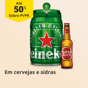 At&eacute; 50% PVPR em Cervejas e Sidras