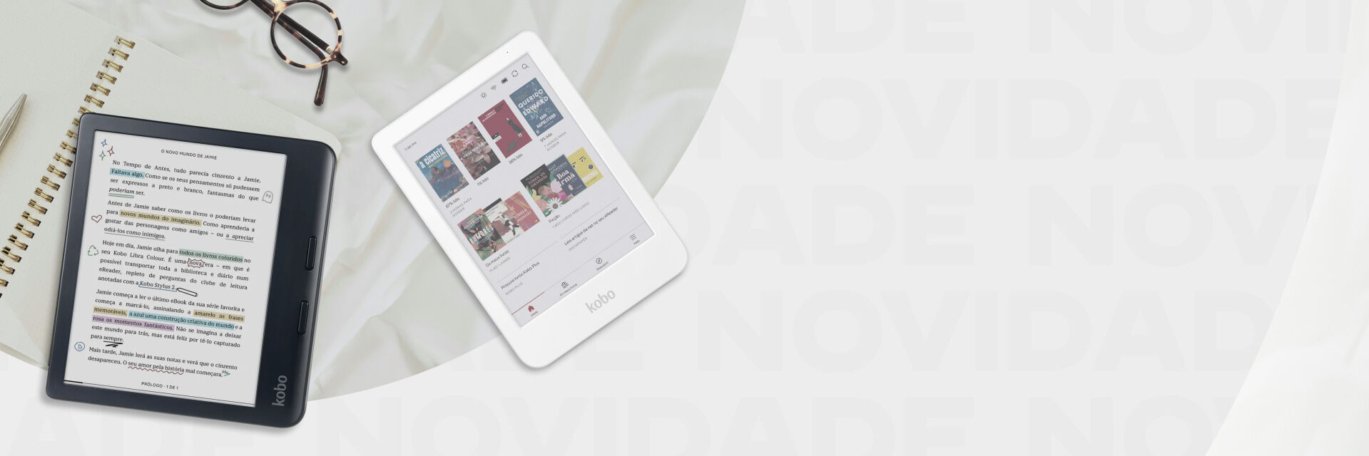 Novidade eReader KOBO. Eleve a sua experi&ecirc;ncia de leitura.