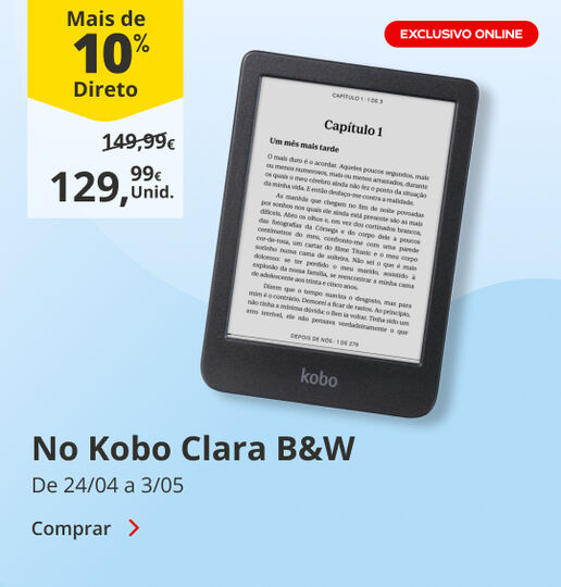 Mais de 10% Desconto Direto no Kobo. De 24/04 a 3/04