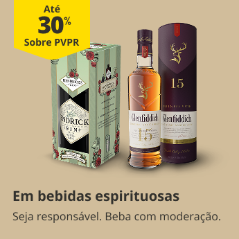 At&eacute; 30% PVPR em bebidas espirituosas