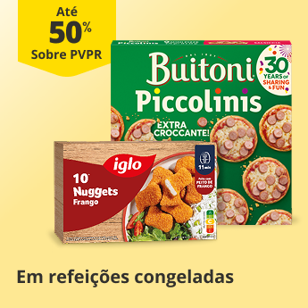 At&eacute; 50% PVPR em Refei&ccedil;&otilde;es Congeladas