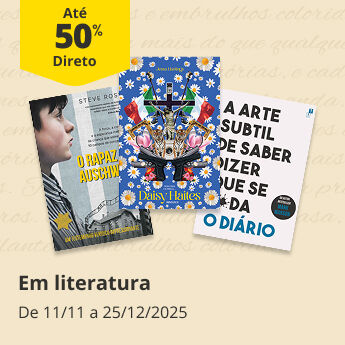 Até 50% desconto direto em literatura