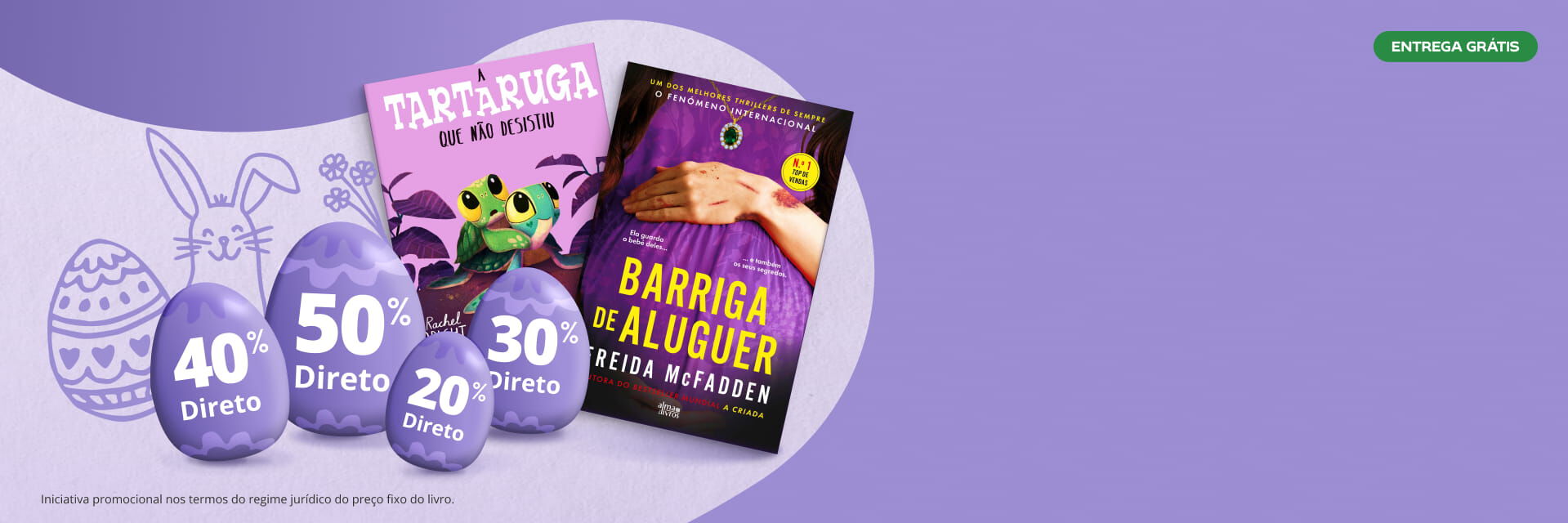 20% a 50% em todos os livros, de 23 a 25/03.
