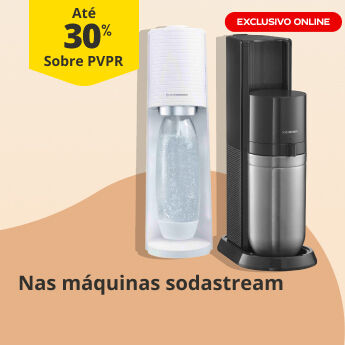 At&eacute; 30%PVPR em m&aacute;quinas sodastream. Exclusivo Online