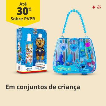Até 30% PVPR em Conjuntos de Criança