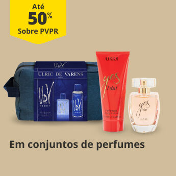 Até 50% em conjuntos de perfumes