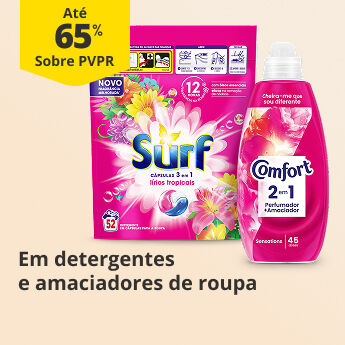 At&eacute; 65% PVPR em Detergentes e Amaciadores da Roupa